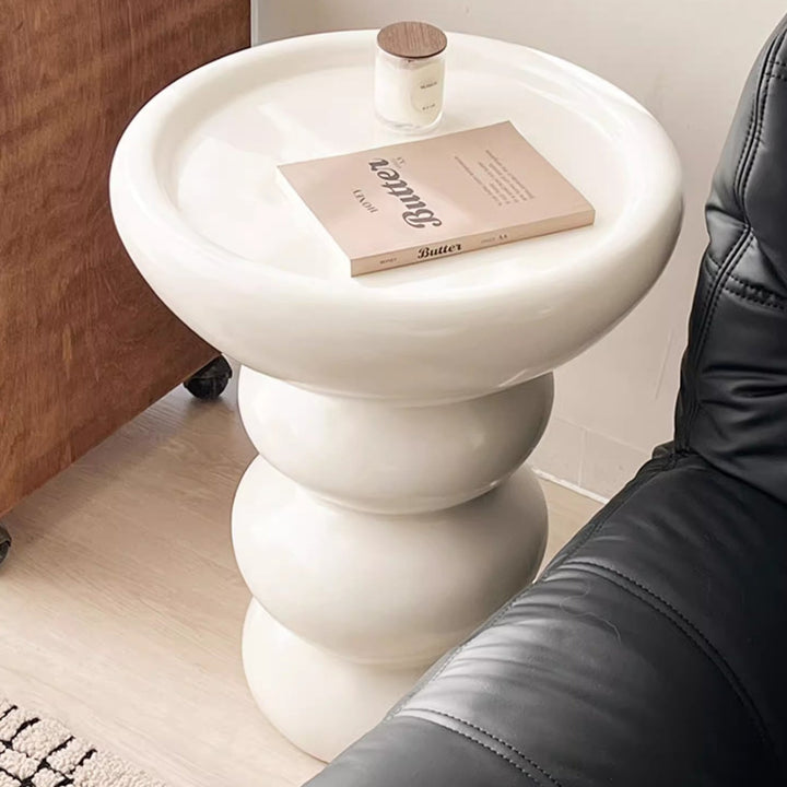 Modern Minimalist Oval Fiberglass Side Table For Living Room