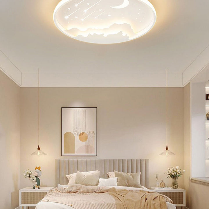 Luz de techo LED empotrada redonda de hierro de simplicidad moderna para dormitorio infantil 