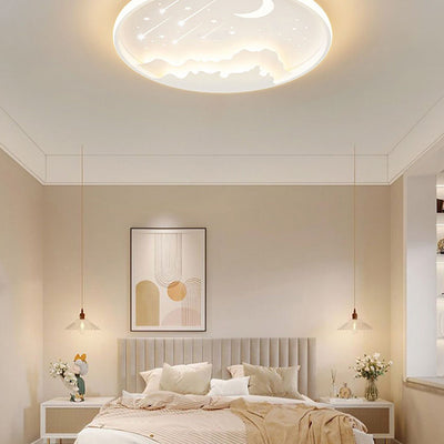 Modern Simplicity Iron Round Children LED Flush Mount Ceiling Light For Bedroom