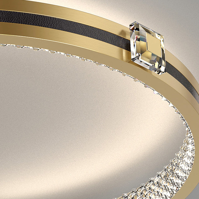 Contemporary Luxury Aluminum Acrylic Oval Ring LED Island Light Chandelier For Dining Room