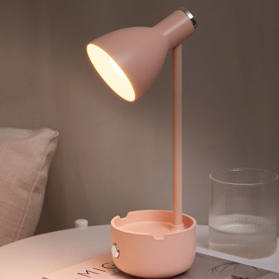 Modern Minimalist Round Base Horn Plastic ABS LED Table Lamp For Bedroom