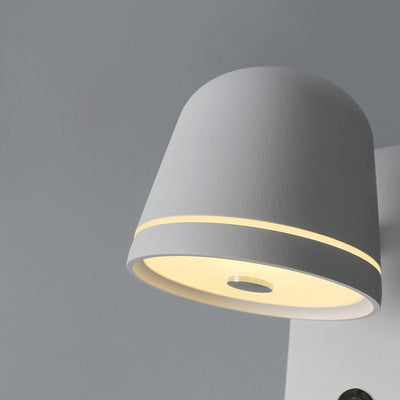 Lámpara de aplique de pared LED de acrílico de metal de aluminio rectangular redonda minimalista moderna para dormitorio 