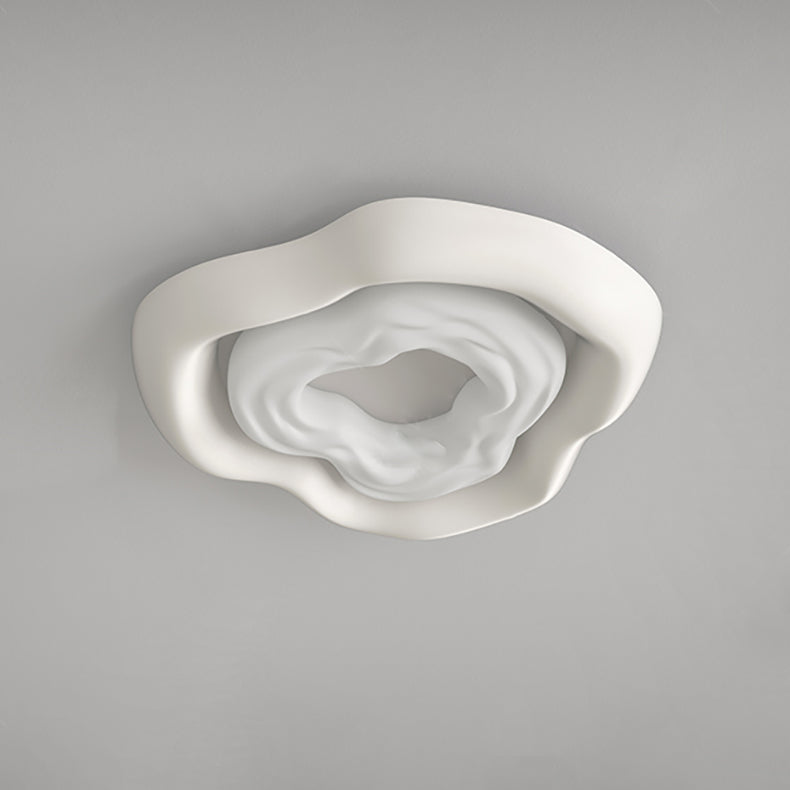 Plafonnier LED moderne minimaliste en fer PE nuage crème pour salon 