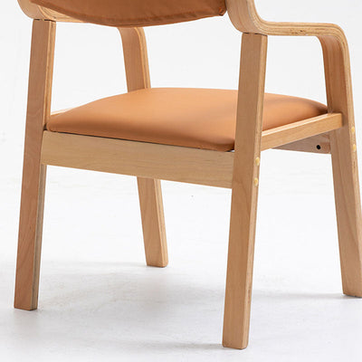 Chaise de salle à manger en tissu moderne simplicité bois éponge carrée dossier accoudoir pour salle à manger 