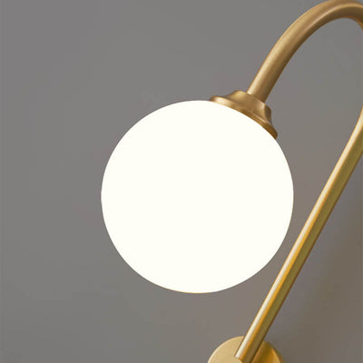 Nordic Minimalistisches Glas Rundkugel Kupfer Lange Stange 1-Licht Wandleuchte 