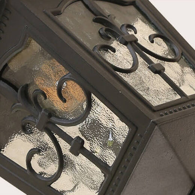 Outdoor Europäische Pfeilblume Laterne Aluminium Glas 1-Licht Wasserdichte Pendelleuchte 