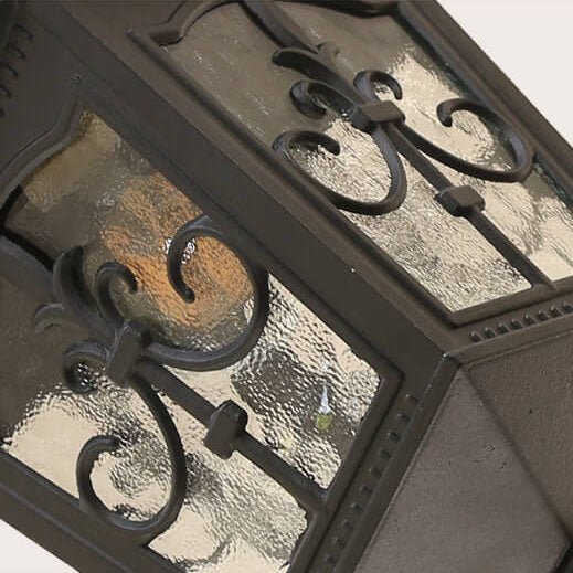 Outdoor Europäische Pfeilblume Laterne Aluminium Glas 1-Licht Wasserdichte Pendelleuchte 