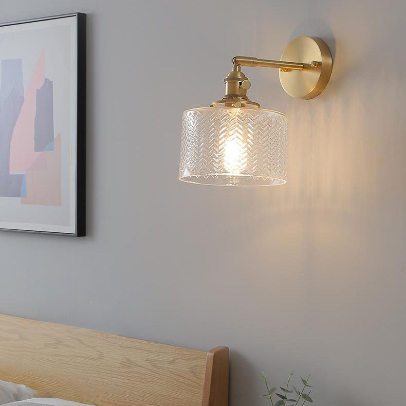 Nordic Minimalist Creative Brass Cylinder 1-Light Wall Sconce Lamp