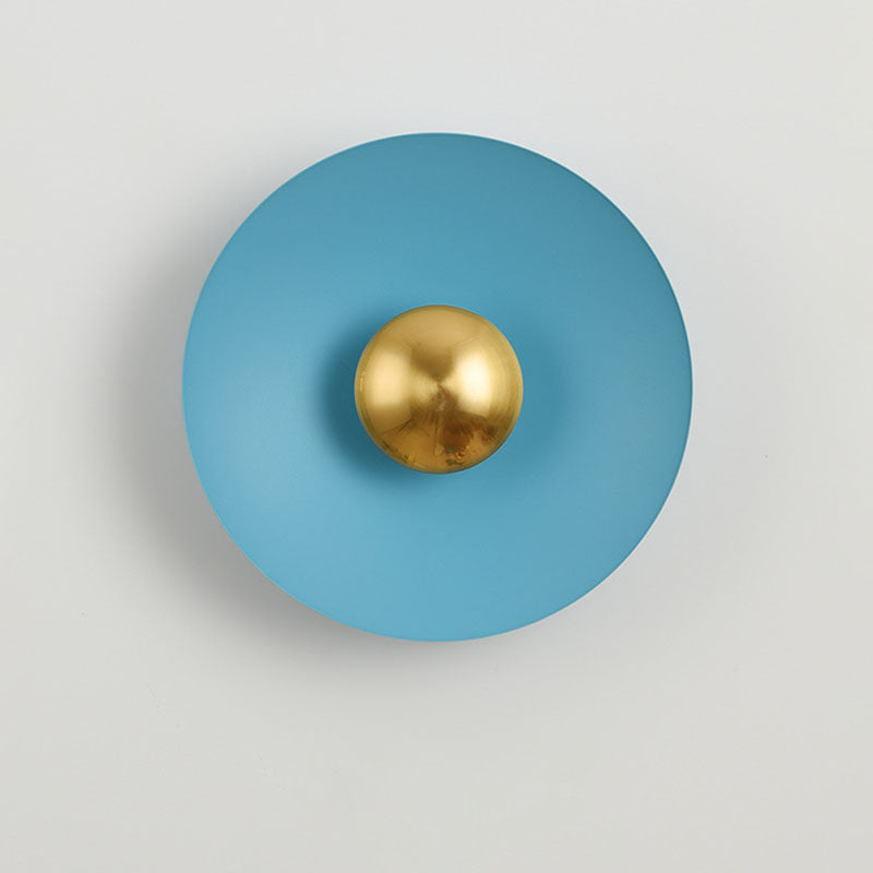 Lampe murale LED créative contemporaine avec soucoupe volante Macaron pour chambre à coucher 