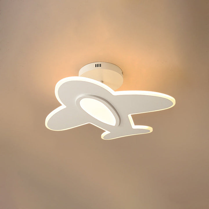 Luz de techo semiempotrada LED de hierro acrílico con forma de avión Art Deco moderno para sala de estar 