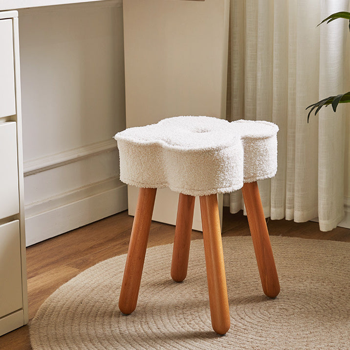 現代的なクリエイティブクラウドクローバーウッドラムウールフォームチェア、リビングルーム用の四本脚 