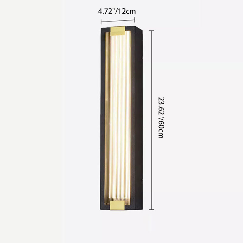 Applique murale LED étanche en acier inoxydable, rectangulaire de luxe moderne, lampe pour Patio extérieur 