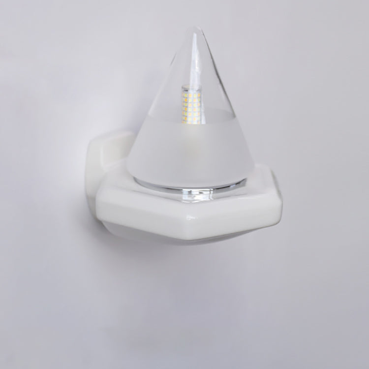 Traditional Vintage Conical Ceramic Glass Iron 1-Light Wall Sconce Lamp For Living Room