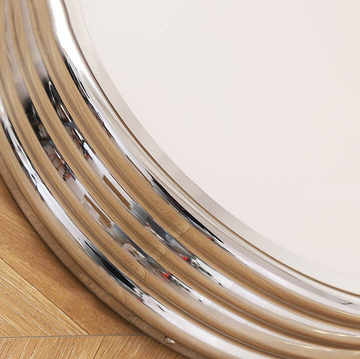 Contemporary Industrial Chrome Iron Acrylic Multi-Layer Drum LED Flush Mount Ceiling Light For Hallway