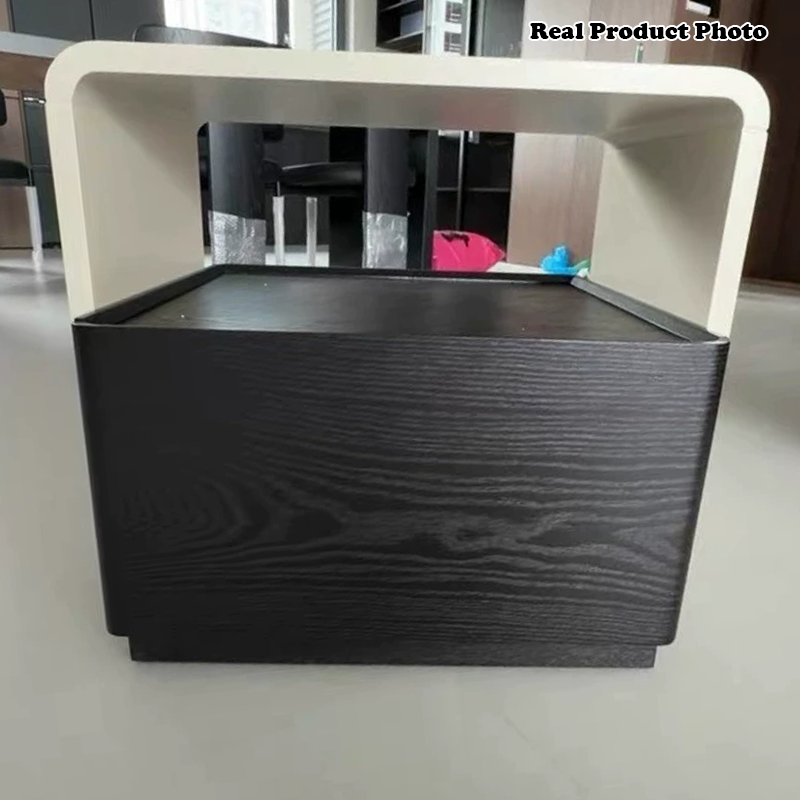 Modern Minimalist Rectangular Plywood Medium Density Fiberboard Nightstand 2-Tier For Bedroom