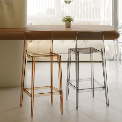 Taburete de barra cuadrado contemporáneo escandinavo con respaldo y reposapiés para cocina 