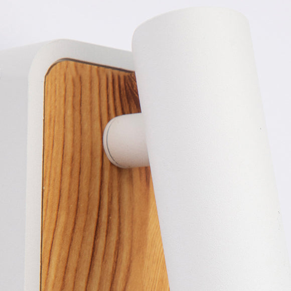 Lampe murale LED en aluminium et acrylique cylindrique rotatif moderne et minimaliste pour chambre 