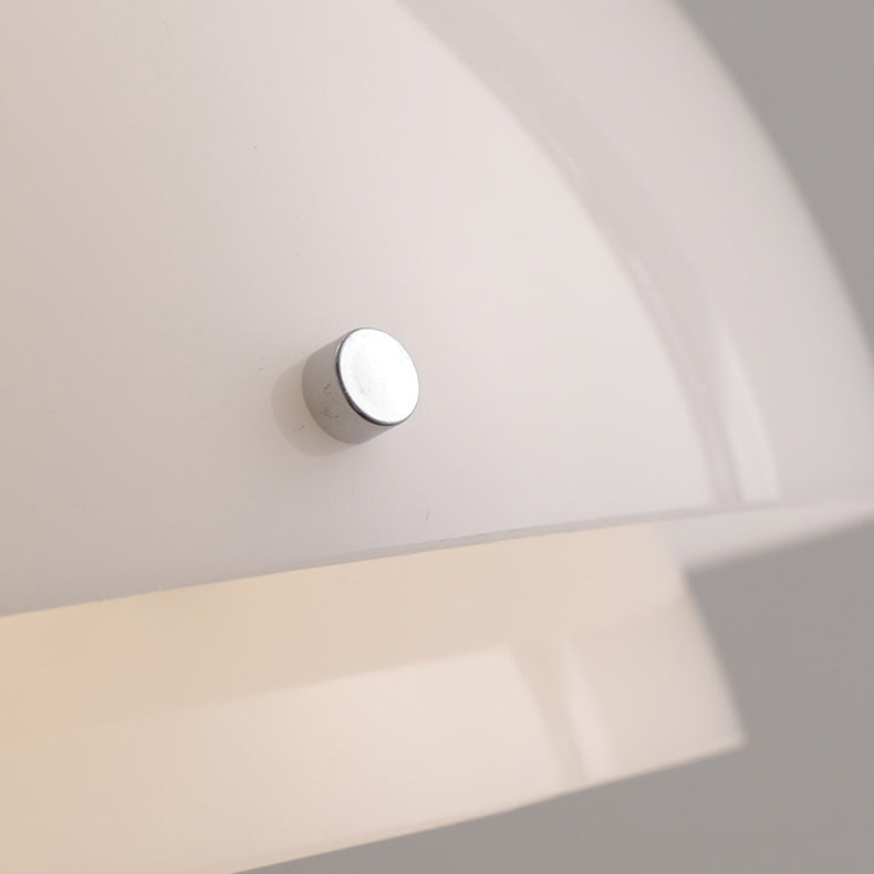 Zeitgenössische nordische runde Kuppel Eisen Glas Acryl 1-Licht Pendelleuchte für Wohnzimmer 