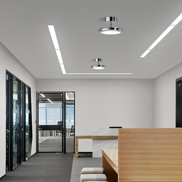 Moderne minimalistische runde Scheibe Orb Eisen Acryl LED Halb-Flush-Montage Deckenleuchte für den Flur 