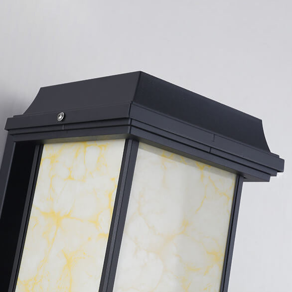 Lámpara de Aplique de Pared Impermeable para Exteriores de LED de Columna Rectangular de Aluminio Retro Chino 