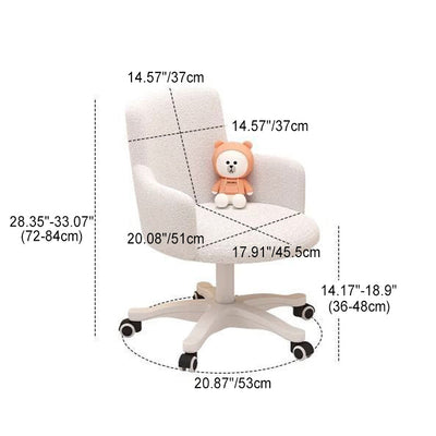 Moderner minimalistischer Stoff Samt Kohlenstoffstahl Schwamm Runder Drehbarer Schreibtischstuhl Rückenlehne Armlehne Für Home Office 