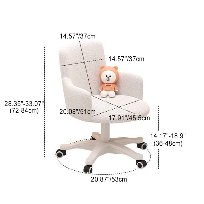 Moderner minimalistischer Stoff Samt Kohlenstoffstahl Schwamm Runder Drehbarer Schreibtischstuhl Rückenlehne Armlehne Für Home Office 