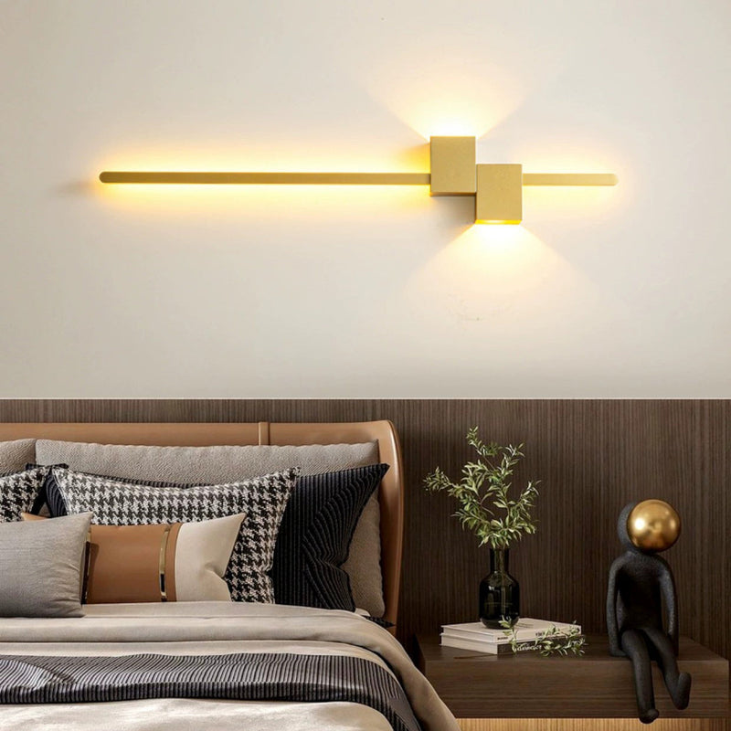 Moderne minimalistische Streifen Rechteck Eisen Aluminium LED Wandleuchte Lampe für Wohnzimmer 