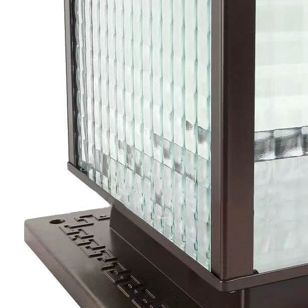 Moderne rétro carré en aluminium moulé sous pression verre solaire extérieur jardin paysage colonne tête lumière 