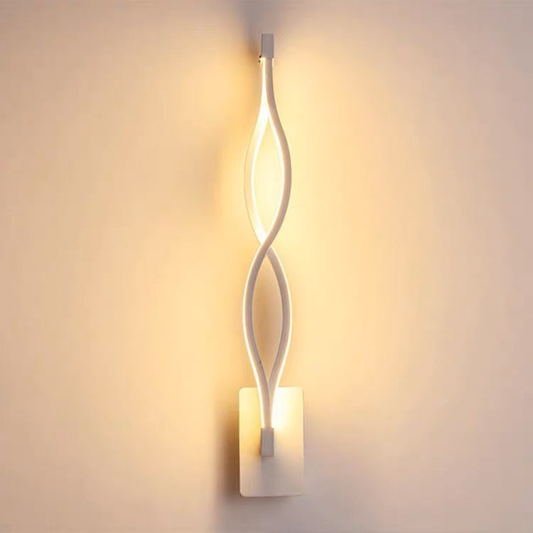Modern Minimalist Wave Stripe Aluminum Acrylic LED Wall Sconce Lamp For Home Office
