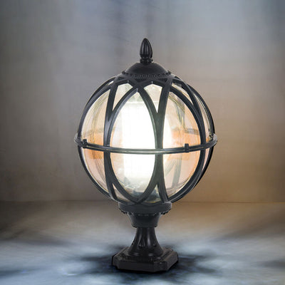 Lumière extérieure en aluminium et verre de style colonial traditionnel à 1 ampoule pour jardin 