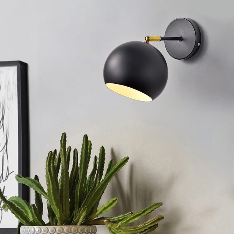 Abat-jour en fer moderne avec châssis rond rotatif, applique murale à 1 lumière 
