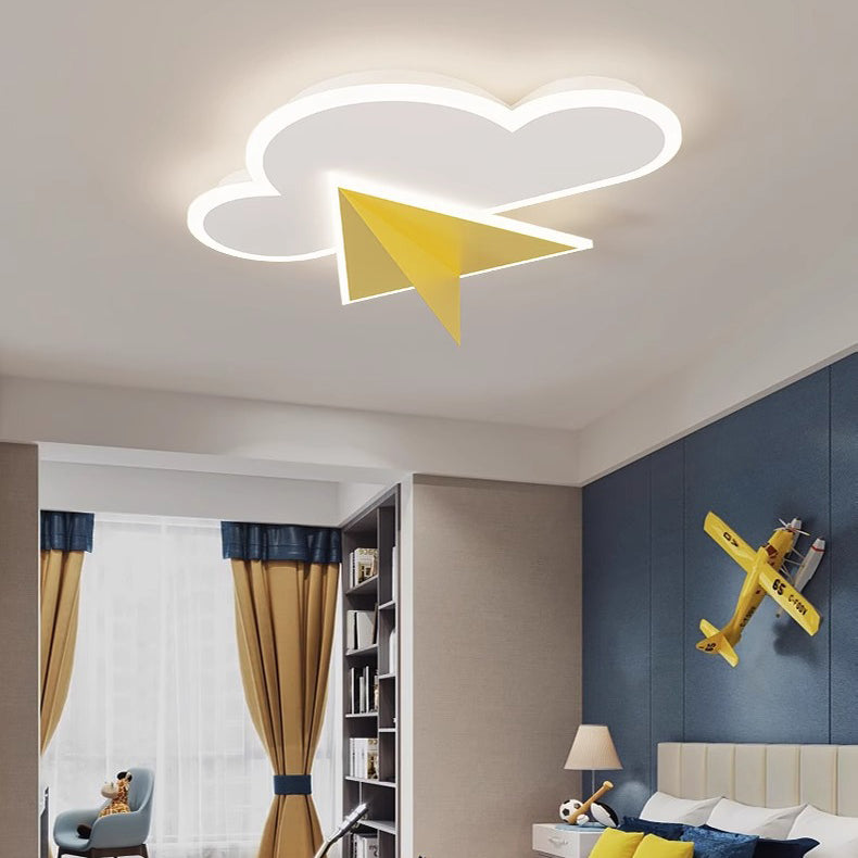 Moderne Art Deco Kinder Eisen Acryl Wolke Flugzeug LED Unterputz Deckenleuchte für Schlafzimmer 