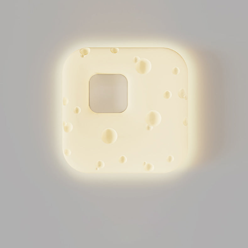 Design contemporain de biscuits à la crème nordique carré PE abat-jour LED plafonnier pour salon 