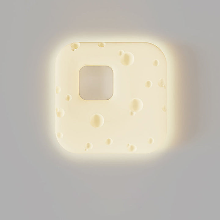 Design contemporain de biscuits à la crème nordique carré PE abat-jour LED plafonnier pour salon 