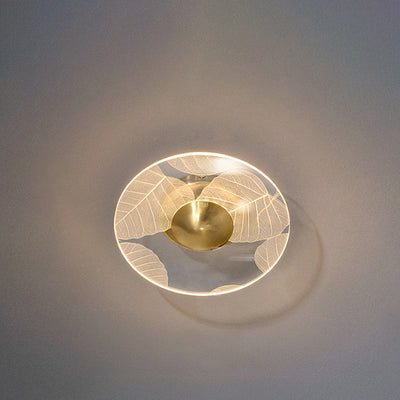 Luz de techo LED semi-empotrada moderna minimalista redonda cuadrada de flores de acrílico y metal para dormitorio 