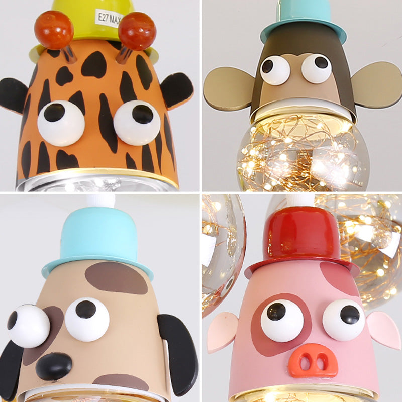 Modern Art Deco Cartoon Clouds Glass Iron LED Flush Mount Ceiling Light For Living Room