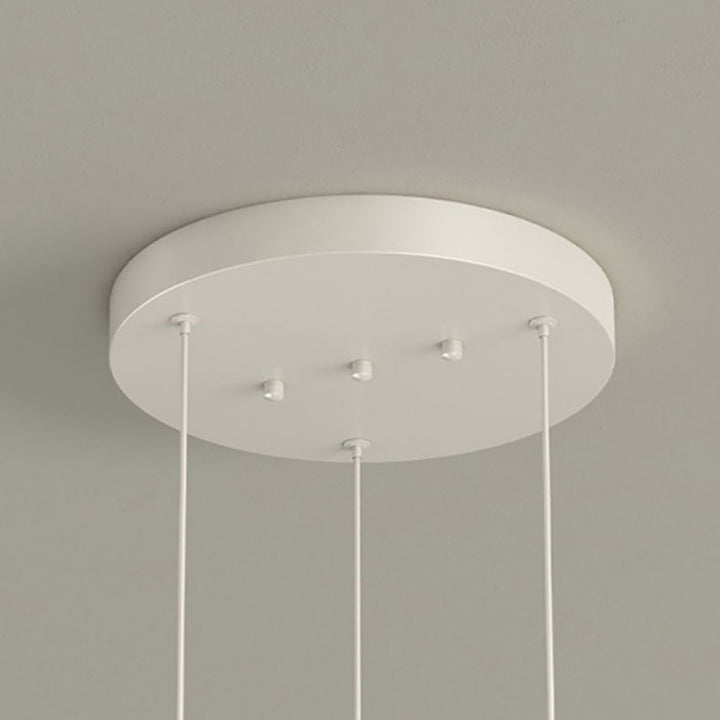 Moderner minimalistischer floraler Eisen-Glas-3-Licht-Insel-Leuchter für das Esszimmer 