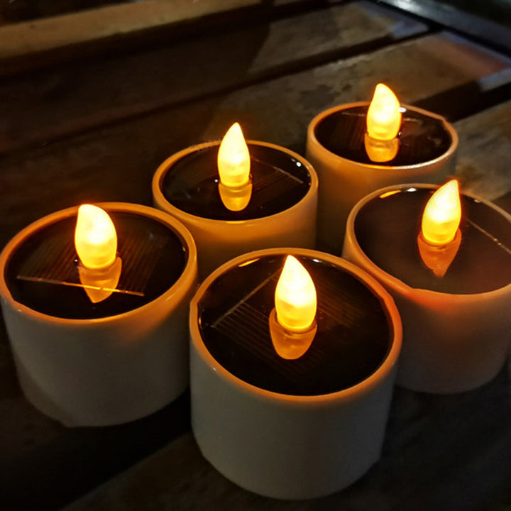 Lumière extérieure LED en forme de bougie factice en plastique ABS solaire étanche Art Déco moderne pour jardin 