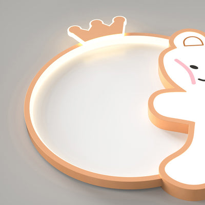 Luz de techo LED de montaje empotrado de hierro acrílico con diseño de oso creativo contemporáneo para dormitorio 