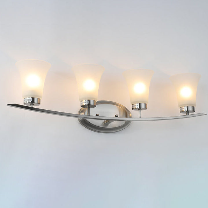 Industrial Minimalist Petal Shape 4-Light Bathroom Vanity Mirror Front Wall Sconce Lamp