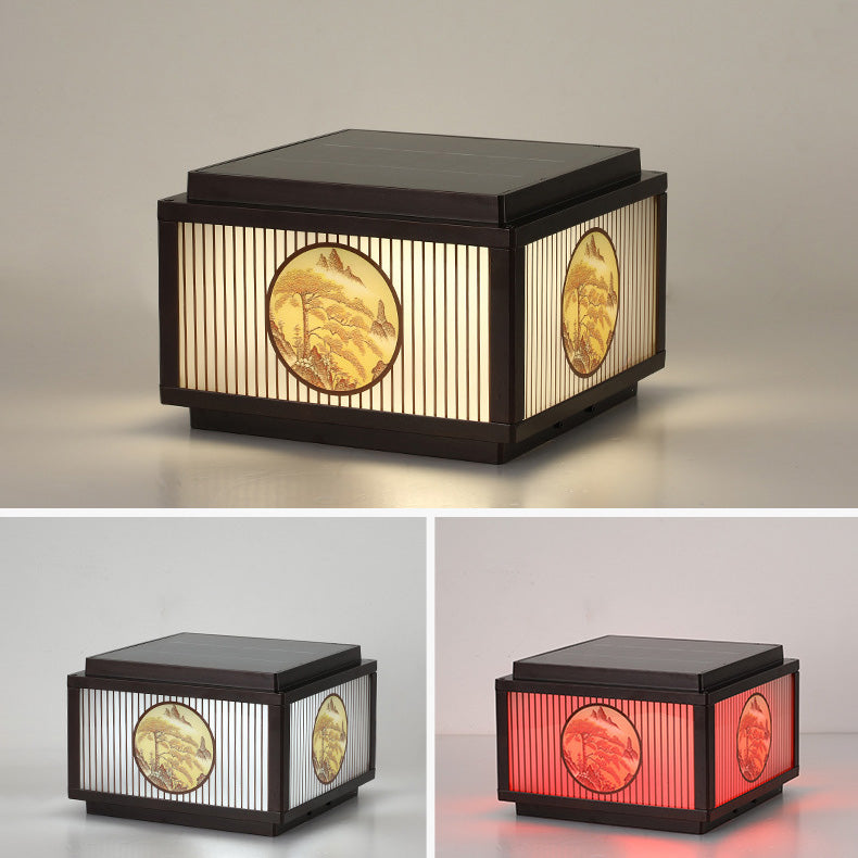 ضوء رأس عمود LED زجاجي ألمنيوم مربع مقاوم للماء بالطاقة الشمسية بحد أدنى حديث للحديقة 