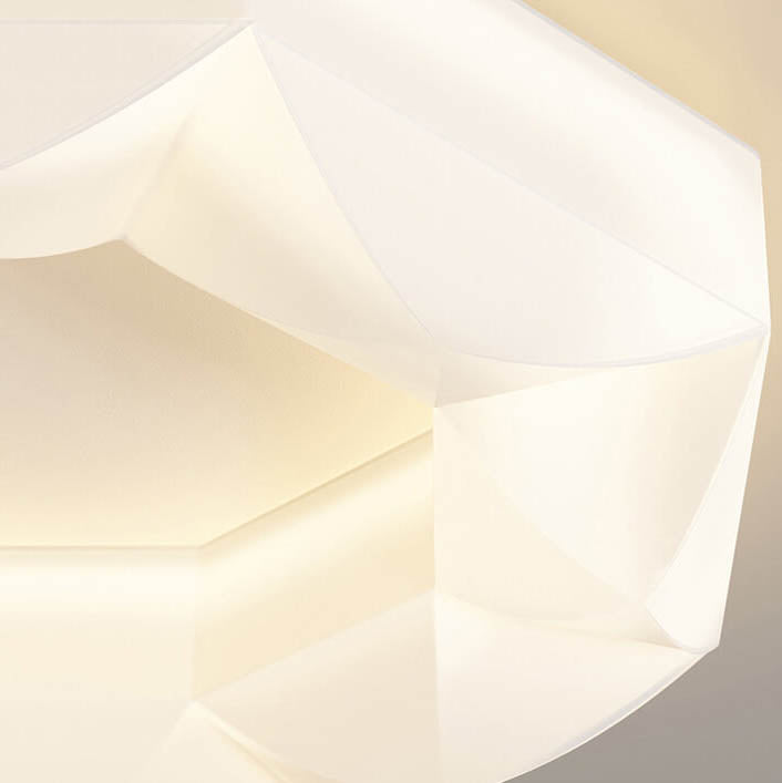 Nordic Creative White Polygon Wrought Iron LED Pendant Light