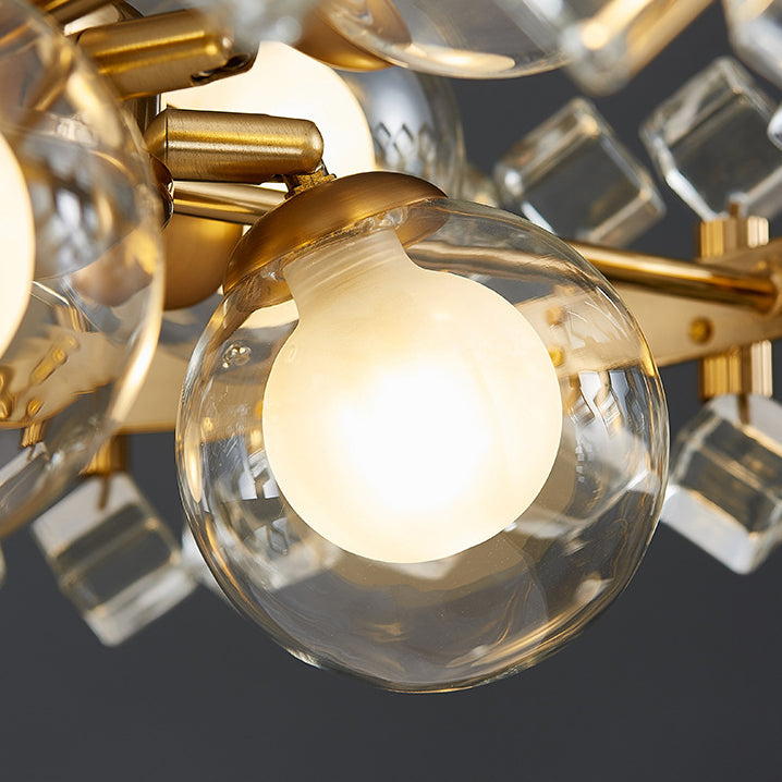 Moderner Luxus Gold Finish Rahmen Bunte Glas Schatten 6/8/10-Licht Kronleuchter Für Wohnzimmer 