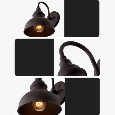 Applique Murale d'Extérieur Moderne Simplicité en Fer en Demi-Cercle à 1 Lumière Pour Jardin 