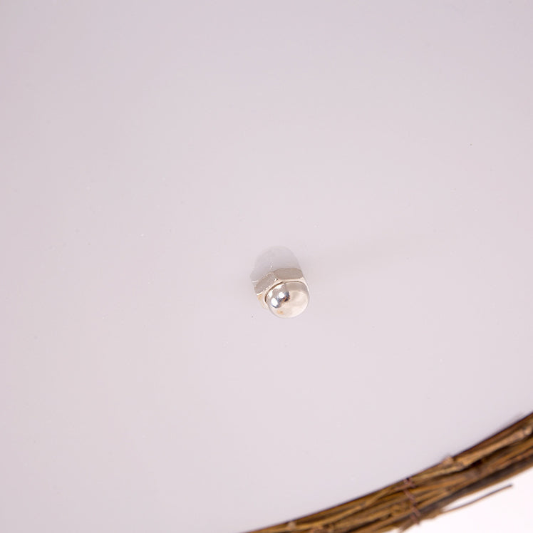 Lustre de plafond à montage affleurant avec tissage en rotin rustique traditionnel à 1 lumière pour salon 