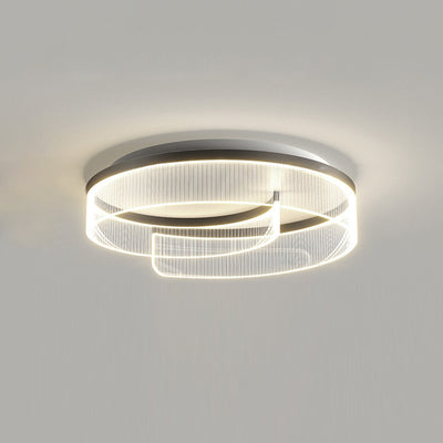 Plafonnier LED rond minimaliste moderne en acrylique, fer et aluminium pour salon 