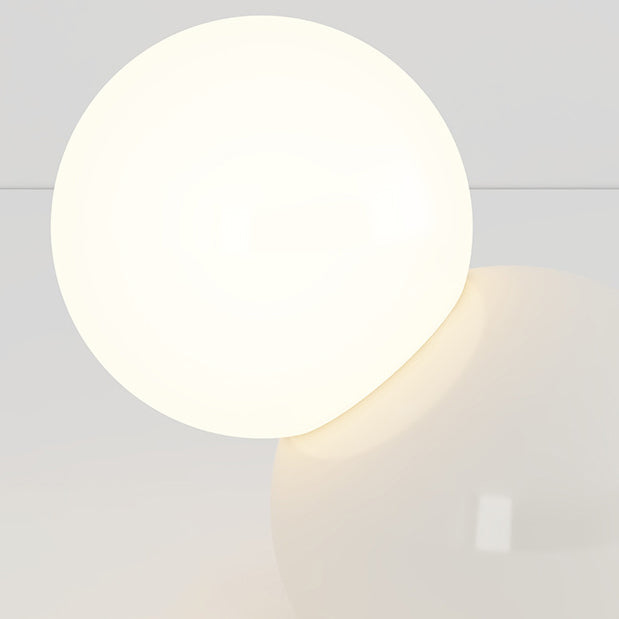 Lampe de table contemporaine nordique en forme de globe en fer géométrique crème acrylique à 1 lumière pour bureau à domicile 