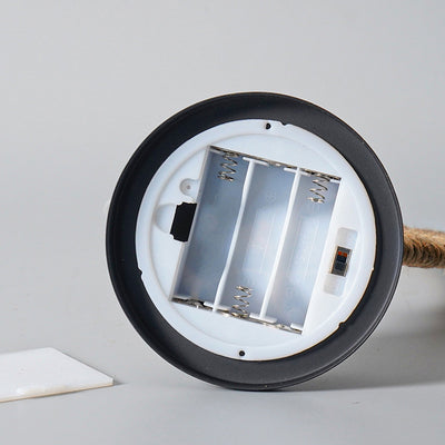 Moderne dekorative Mondkugel Sterne Eisen Kunststoff Rattan Batterie USB Tischlampe 