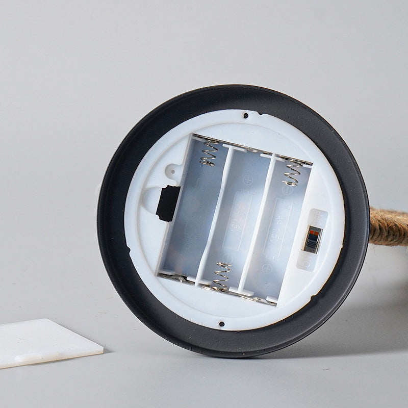 Moderne dekorative Mondkugel Sterne Eisen Kunststoff Rattan Batterie USB Tischlampe 