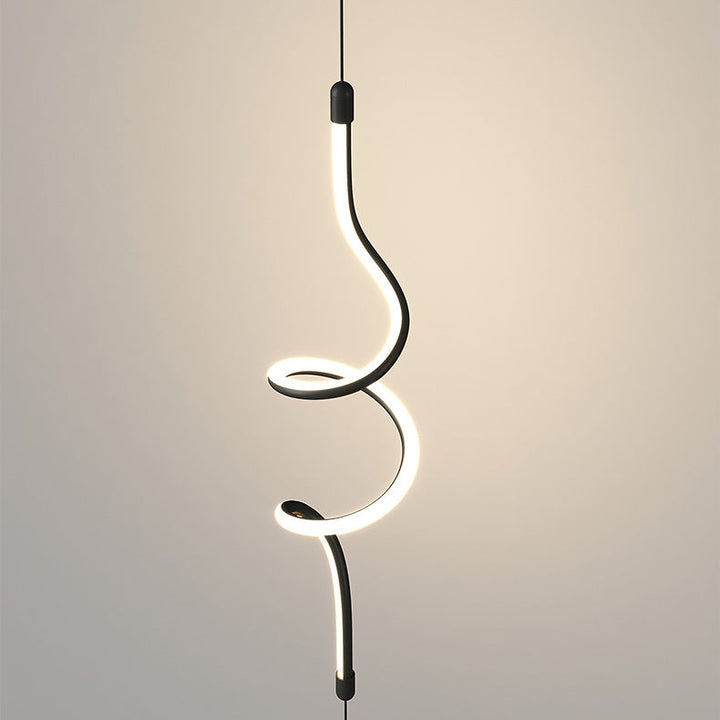Modern Minimalist Iron Aluminum Silica Line LED Pendant Light For Bedroom